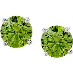   Gold 1/2ct TDW Green Diamond Stud Earrings (SI I)  Overstock