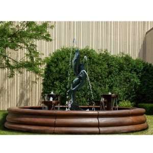  Henri Studio Entwined Dolphins Hybrid Fountain   Green 
