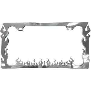   Accessories 92591 Chrome Flame ABS License Plate Frame Automotive