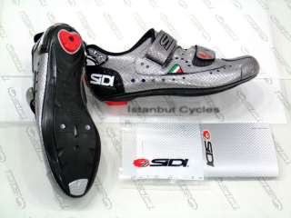 2011 Sidi T 2 Carbon Road Shoes Silver Snake 40 Us7  