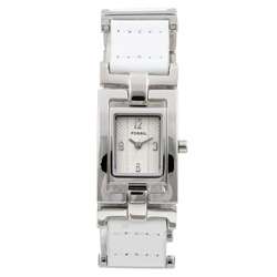 Fossil Womens White Leather Link Bracelet Watch  Overstock