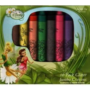   Disney Fairies   10 pack Glitter Jumbo Crayons Toys & Games
