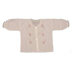  Baby Boy or Girl 0 6 Months, White with Pink Embroidery 