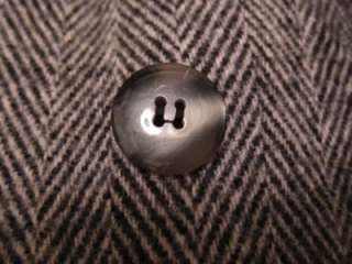   Mathews Womens USA Tweed Herringbone Wool Trench Coat Jacket Sz 14