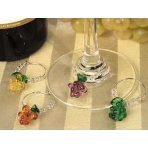   Art Deco Collection Grapes Glass Wine Charms