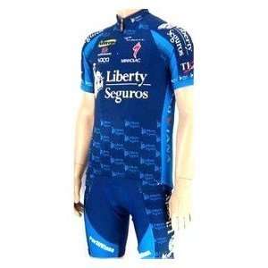 Spain Liberty Seguros Pro Cycling Team Blue Short Sleeves Cycling 