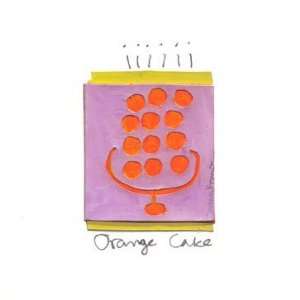  Orange cake, Birthday Note Card, 5.25x5.25: Home & Kitchen