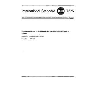  ISO 72751985, Documentation    Presentation of title 