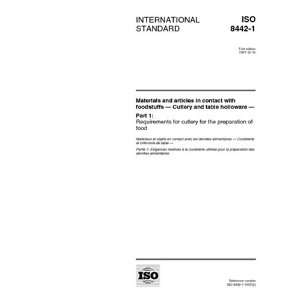  ISO 8442 11997, Materials and articles in contact with foodstuffs 