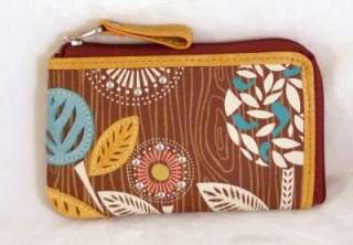 Fossil Leather Floral Kelly Zip Coin Pouch Bag Purse NWT  