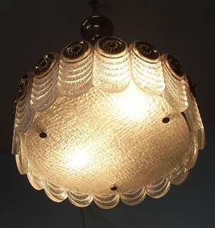 60´s Glass Brass Kaiser Ceiling Lamp ø 18   