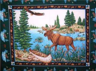 New Moose Fabric Panel Animals Wildlife Eagle Bird  