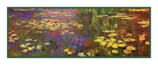 Impressionist Monets Water Lilies Runner Counted Cross Stitch Chart