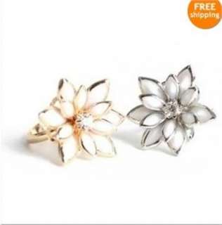 Fashion Exquisite Noble Cute Lotus Flower Sweet Ring w128 gold great 