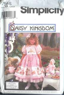 OOP Simplicity Daisy Kingdom Girls/ Doll Dress Pattern  