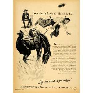 1955 Ad Northwestern National Life Insurance MN Cowboy   Original 