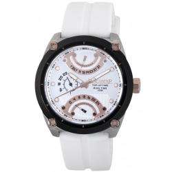 Lancaster Italy Mens Top Up Dual Time White Dial Watch   