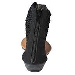   by Beston Womens Tokyo 12 Black Knit T strap Sandal  Overstock