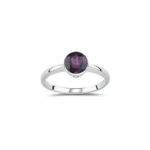  1.61 Cts Rhodolite Solitaire Ring in 14K White Gold 6.0 