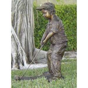  Future Golf Champ (Boy) Bronze Garden Statue   36 High 