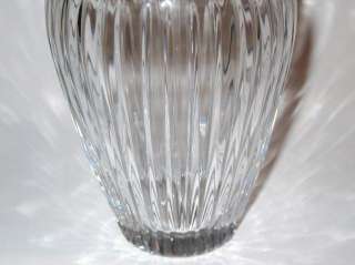 Tall Signed Waterford Crystal Hanover Gold Flower Vase Heavy Ribbed 