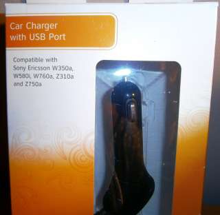 CAR CHARGER WITH USB PORT SONY ERICSSON W350A,W580I,W760A,Z310A,Z750A 