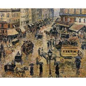 Oil Painting Place du Havre, Paris; Rain Camille Pissarro Hand Paint