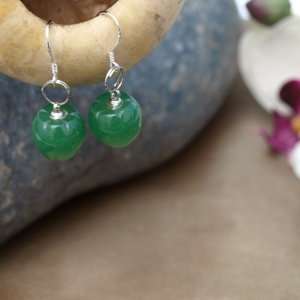  Green Opal Apple Drop Earrings: Jewelry