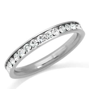   Crystal Stainless Steel Wedding Eternity Band Ring(RN2075259.0001
