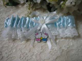 HELLO KITTY TOSS BRIDAL Garter Wedding Garters BLUE  