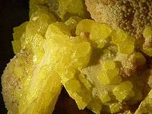 Sulfur Crystal Cluster Yellow Mineral Specimen Sulphur  