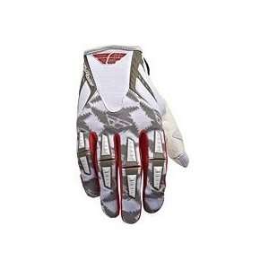  2011 FLY RACING YOUTH KINETIC GLOVES (LARGE) (WHITE/SILVER 