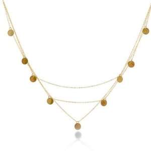  Traci 14K Gold Fill Necklace Layered Chain And Coin 