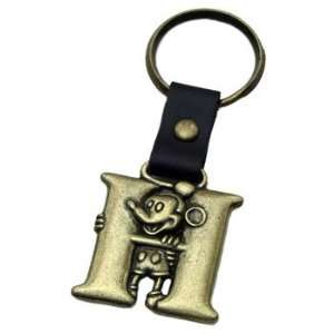  Mickey Mouse Letter H Brass Key Chain Automotive