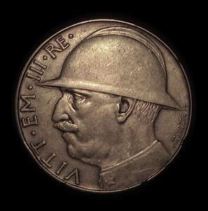 1928 Italy 20 Lire RARE Silver Coin Key Date  
