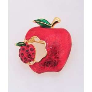  Ripped Red Apple Pin Brooch Jewelry
