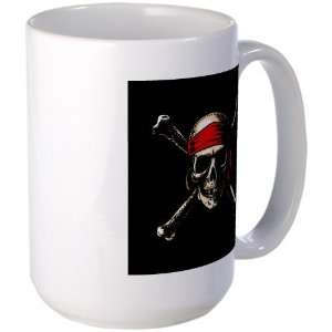   : Large Mug Coffee Drink Cup Pirate Skull Crossbones: Everything Else