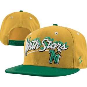  Minnesota North Stars Shadow Script Snapback Hat (Kelly 