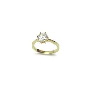   Yellow Gold Plated Tiffany Solitaire 1 ct CZ Engagement Ring Jewelry