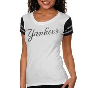   New York Yankees Ladies Grand Slam T Shirt   White: Sports & Outdoors