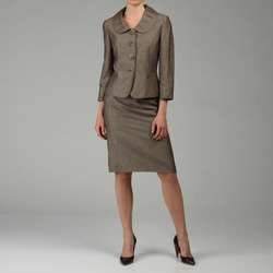 Tahari ASL Womens Ruffle Collar Skirt Suit  Overstock
