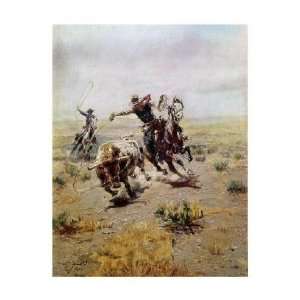  Charles Russell   Cowboy Roping A Steer Giclee