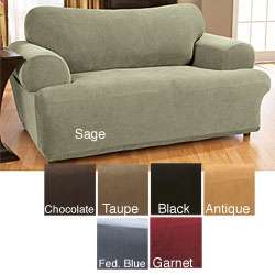 Stretch Waffle texture T cushion Loveseat Slipcover  