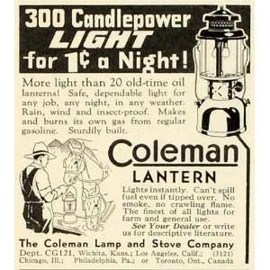  1933 Ad Coleman Lamp Stove Camping Horse Barn Farmer Oil 