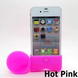   Portable Silicone Horn Stand Amplifier Speaker For iPhone 4 4S 4G NEW