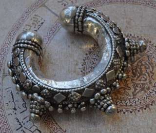 Vintage Yemen Yemenite Silver Bracelet Cuff A  