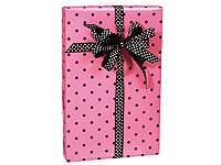 PINK RENDEZVOUS Pink and Black POLKA DOTS wrapping paper, TISSUE 