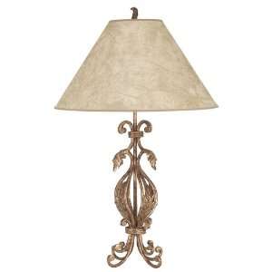   Wrought Iron Collection Antique Gold Table Lamp: Home Improvement