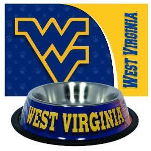  West Virginia Mountaineers Pet Bowl and Mat Combo Sports 