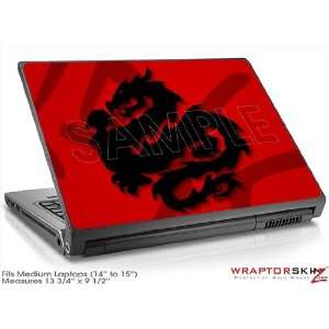    Medium Laptop Skin Oriental Dragon Black on Red: Electronics